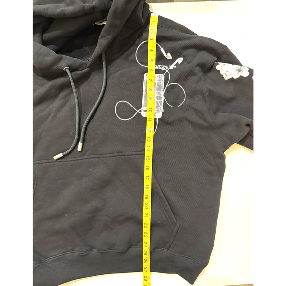 Off-White Hoodie Mens Large Black Arrows Collage Graphic Pullover Streetwear NEW - Picture 6 of 10